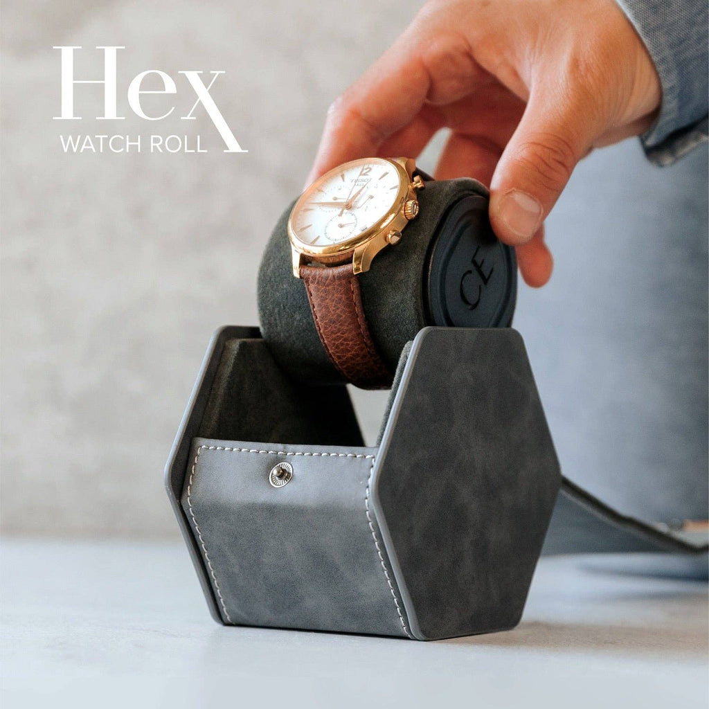 1-Slot Travel Watch Roll - Gray