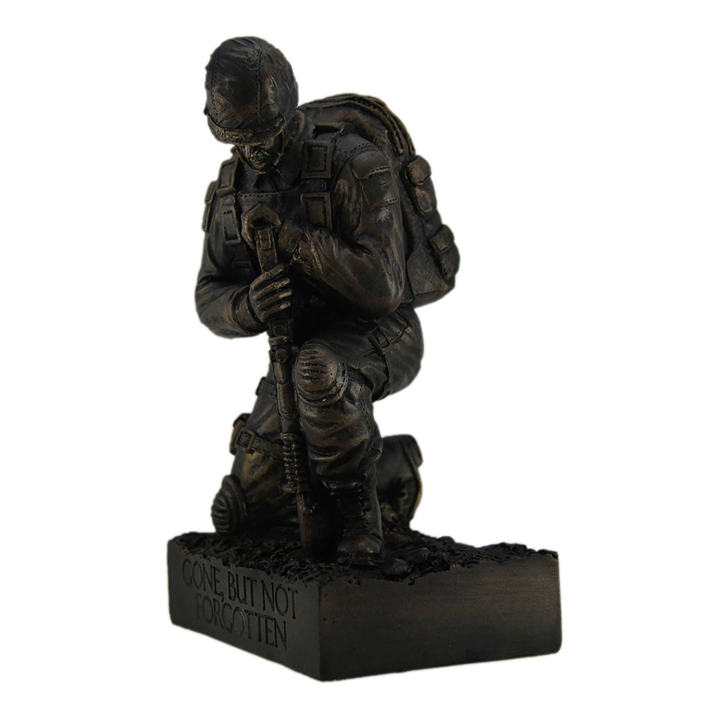 Silent Salute Kneeling Military Soldier with Rifle Statue