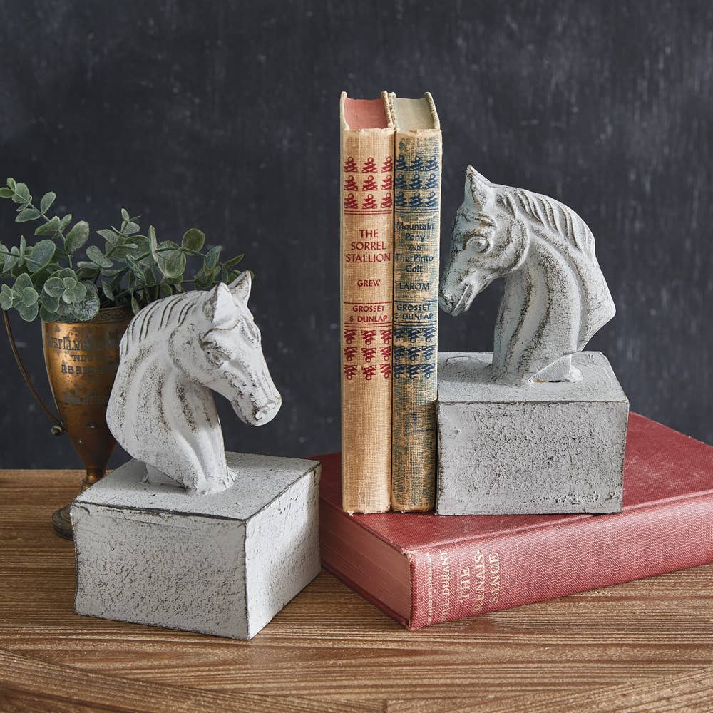 Roman Equine Cast Iron Bookends
