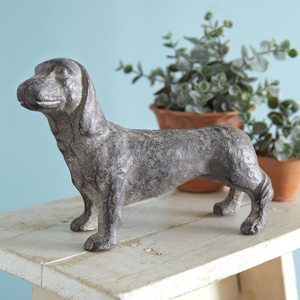 “Loyal Companion – Cast Iron Dachshund Figurine”