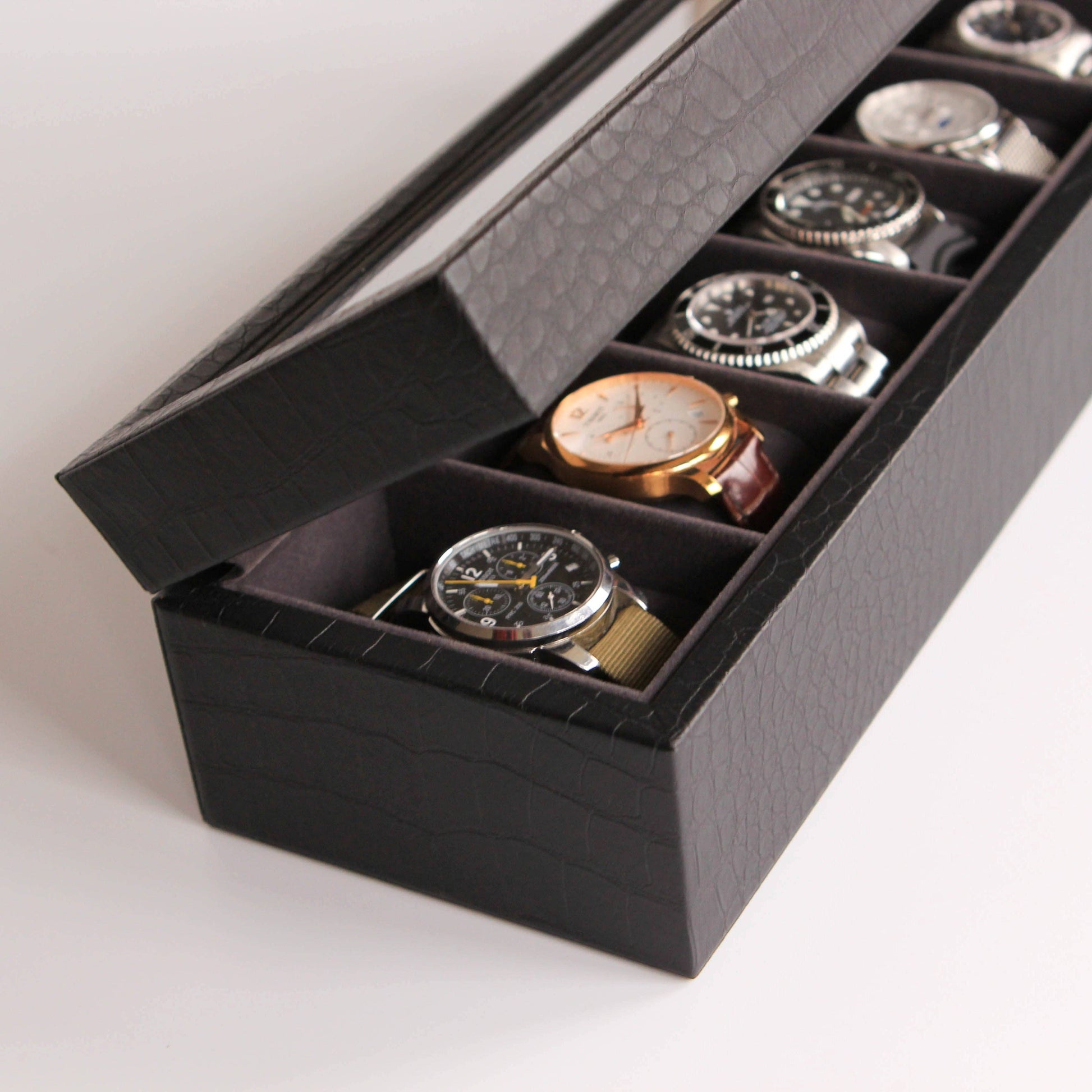 Crocodile Black Watch Box for the Discerning Collector