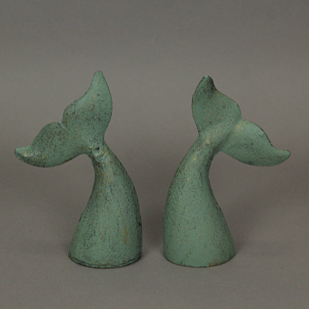 Cast Iron Whale Tail Bookends Set of 2