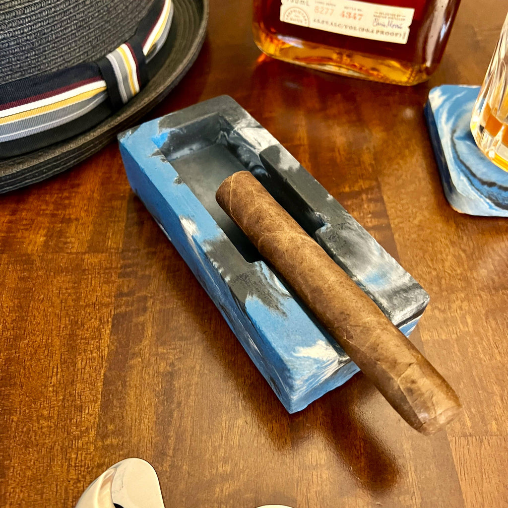 Concrete Cigar Ashtray Stand Holder Rest: Solid grey