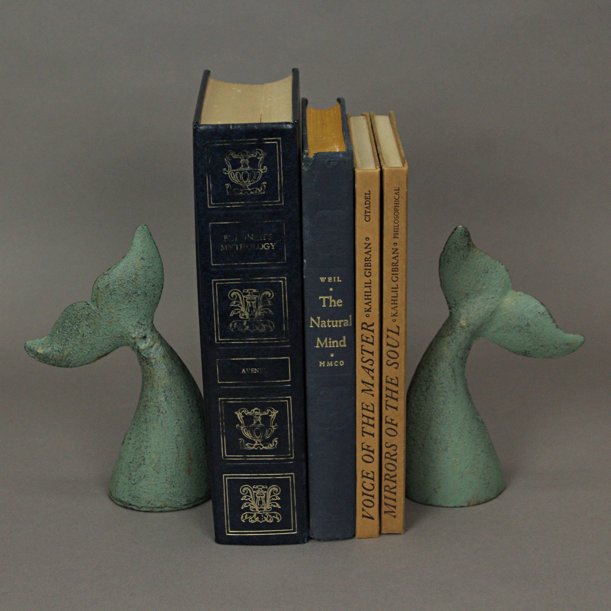 Cast Iron Whale Tail Bookends Set of 2