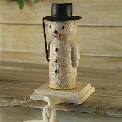 Snowman Stocking Holder - Cast Iron