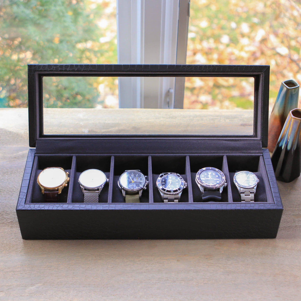 Crocodile Black Watch Box for the Discerning Collector