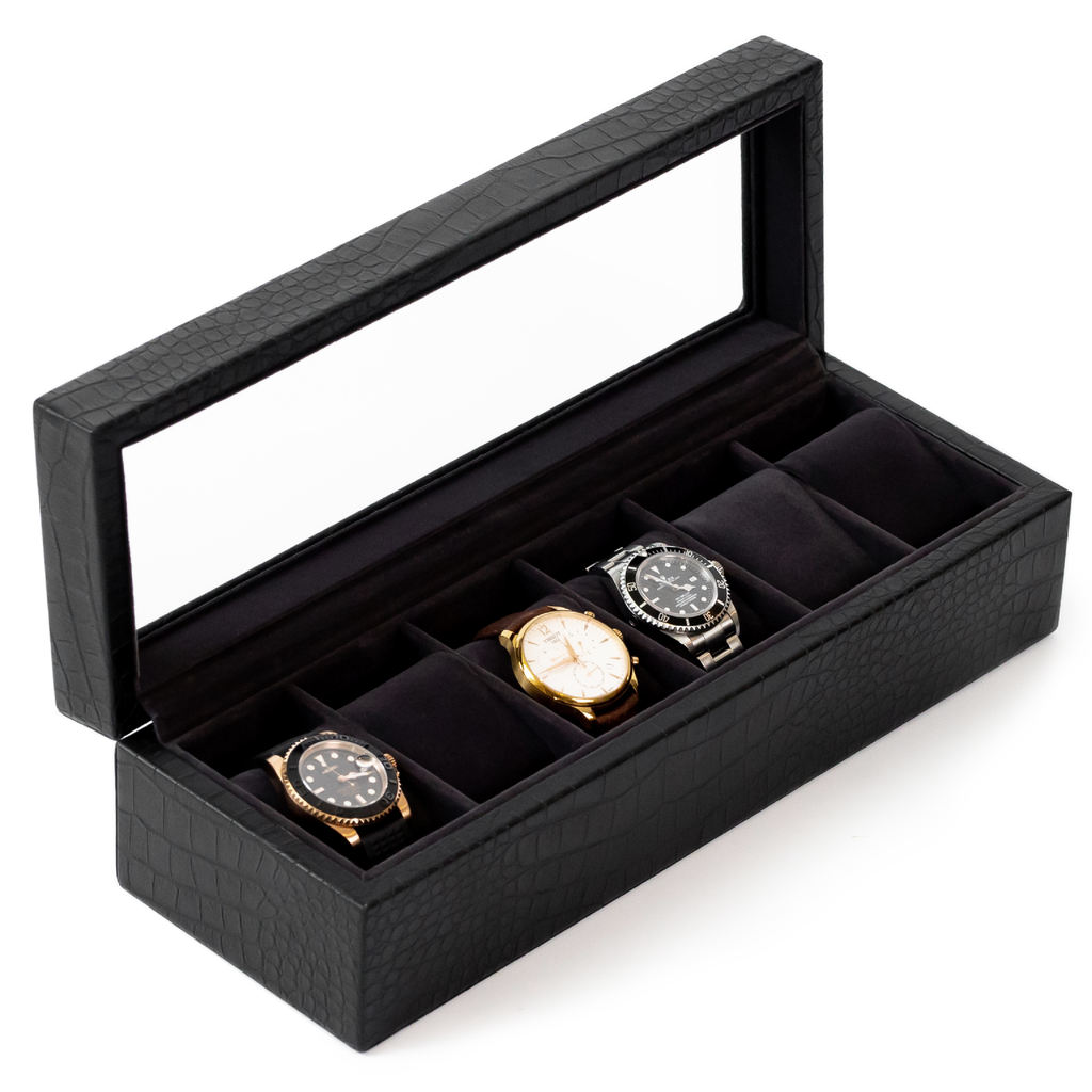Crocodile Black Watch Box for the Discerning Collector