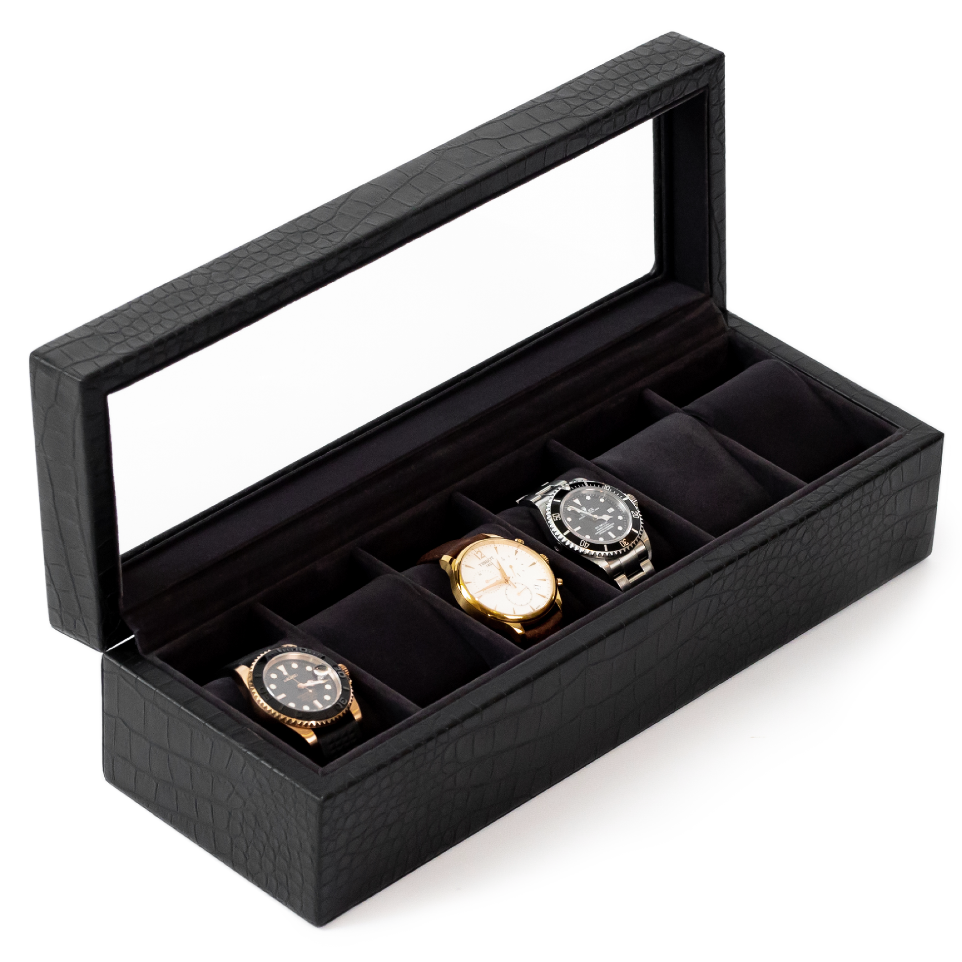 Crocodile Black Watch Box for the Discerning Collector