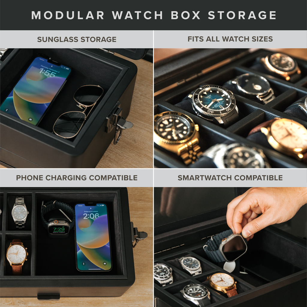“Black Edition Military Watch Box – Tactical Storage for Your Timepieces”