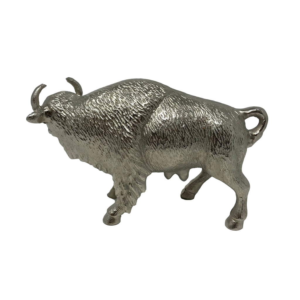 Cast Aluminum Buffalo Table Figure- Coffee Bean