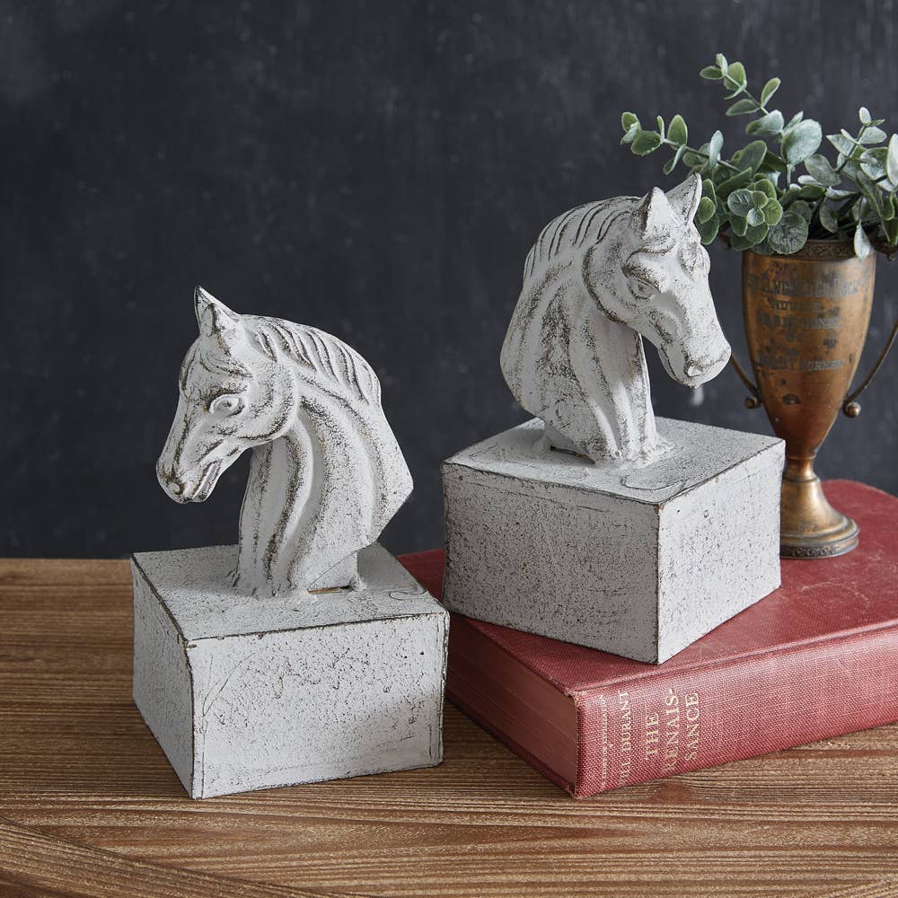 Roman Equine Cast Iron Bookends