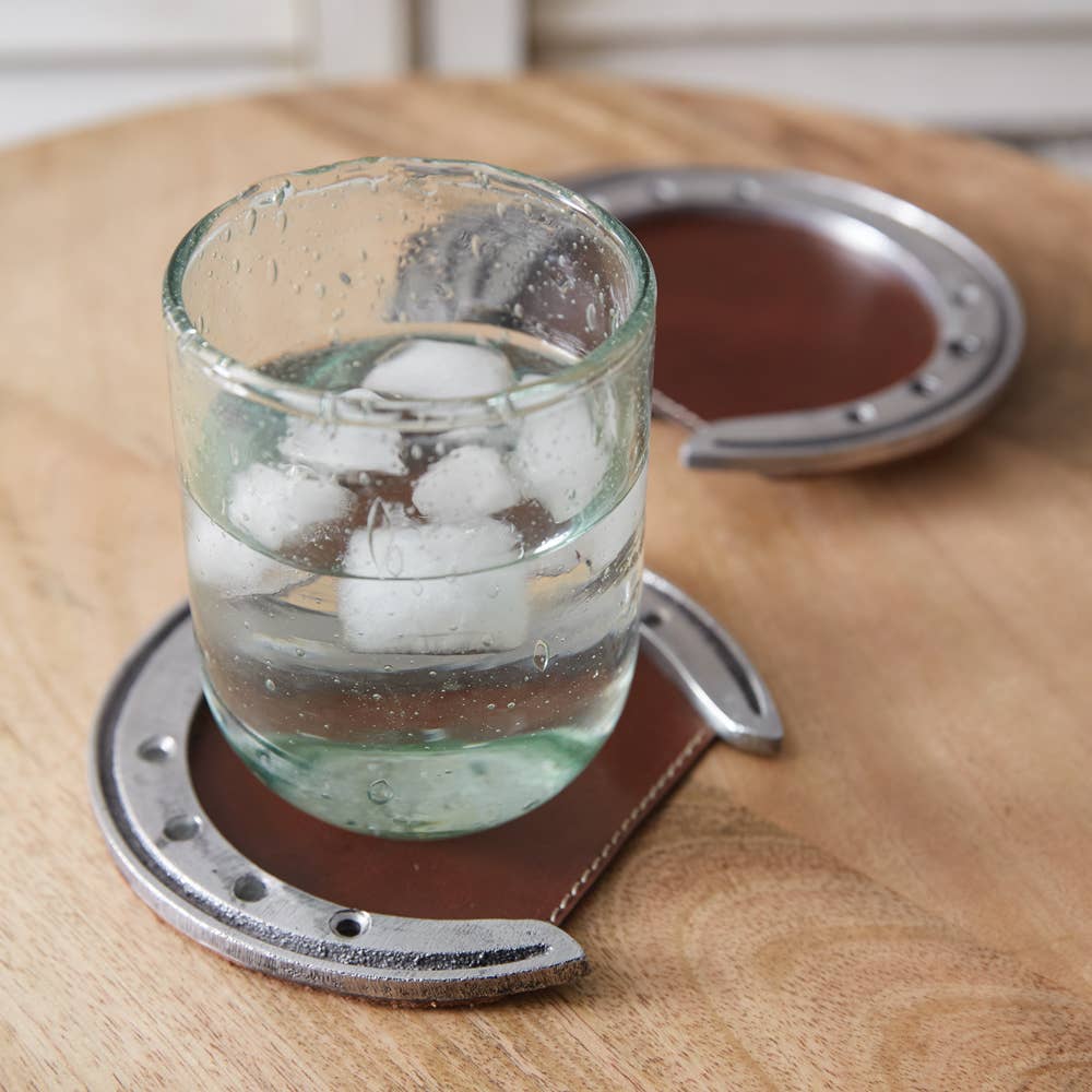 Leather & Horseshoe Western Coasters,