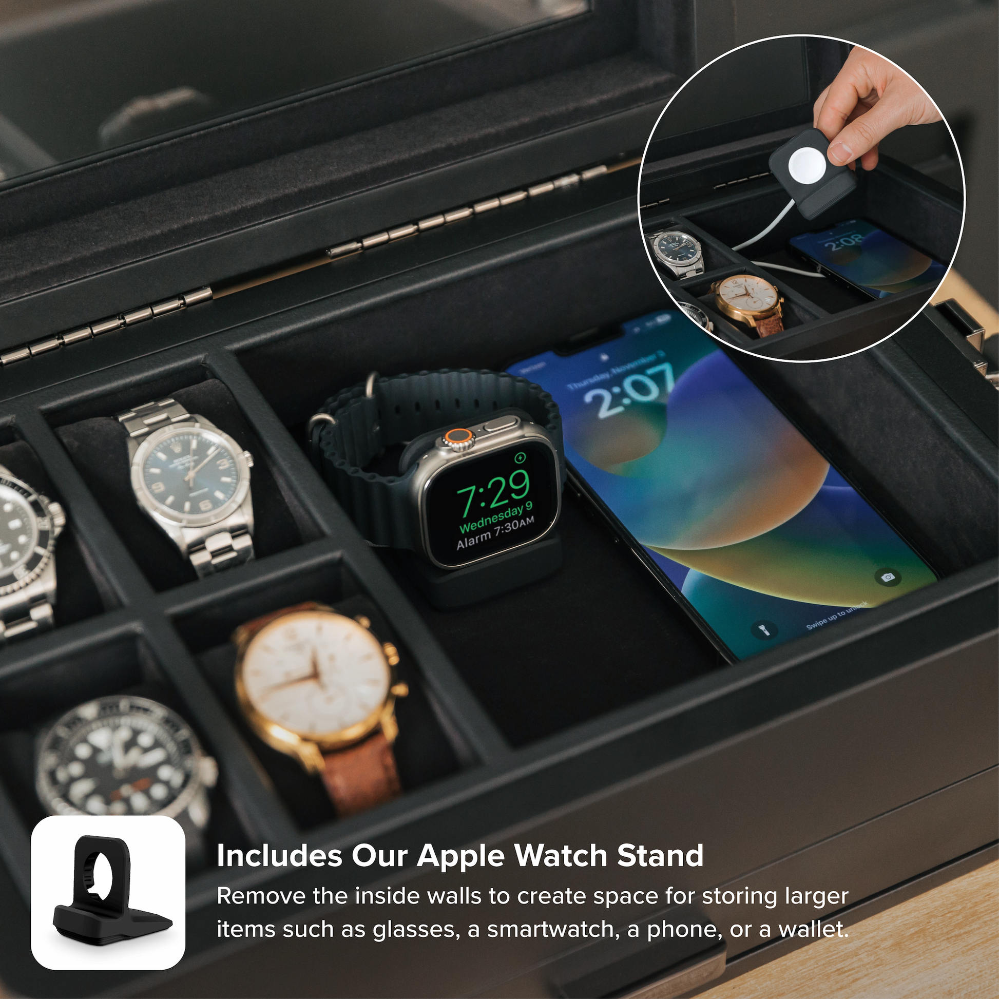 “Black Edition Military Watch Box – Tactical Storage for Your Timepieces”