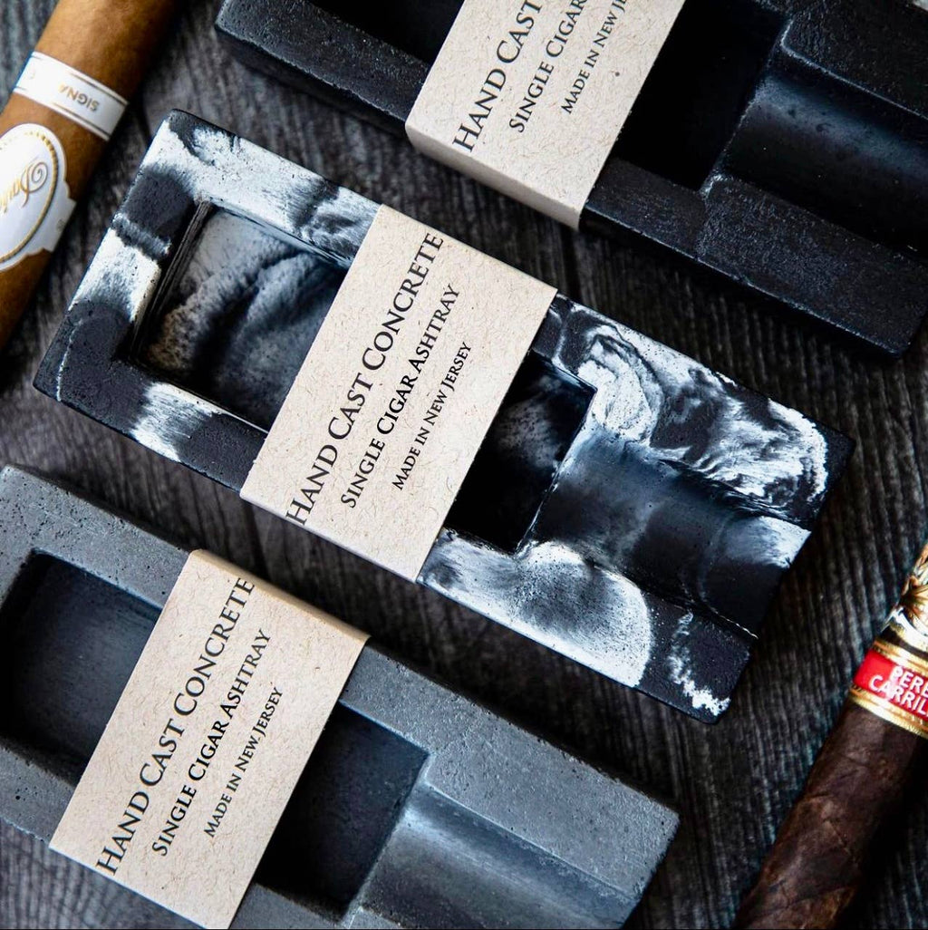 Concrete Cigar Ashtray Stand Holder Rest: Solid grey