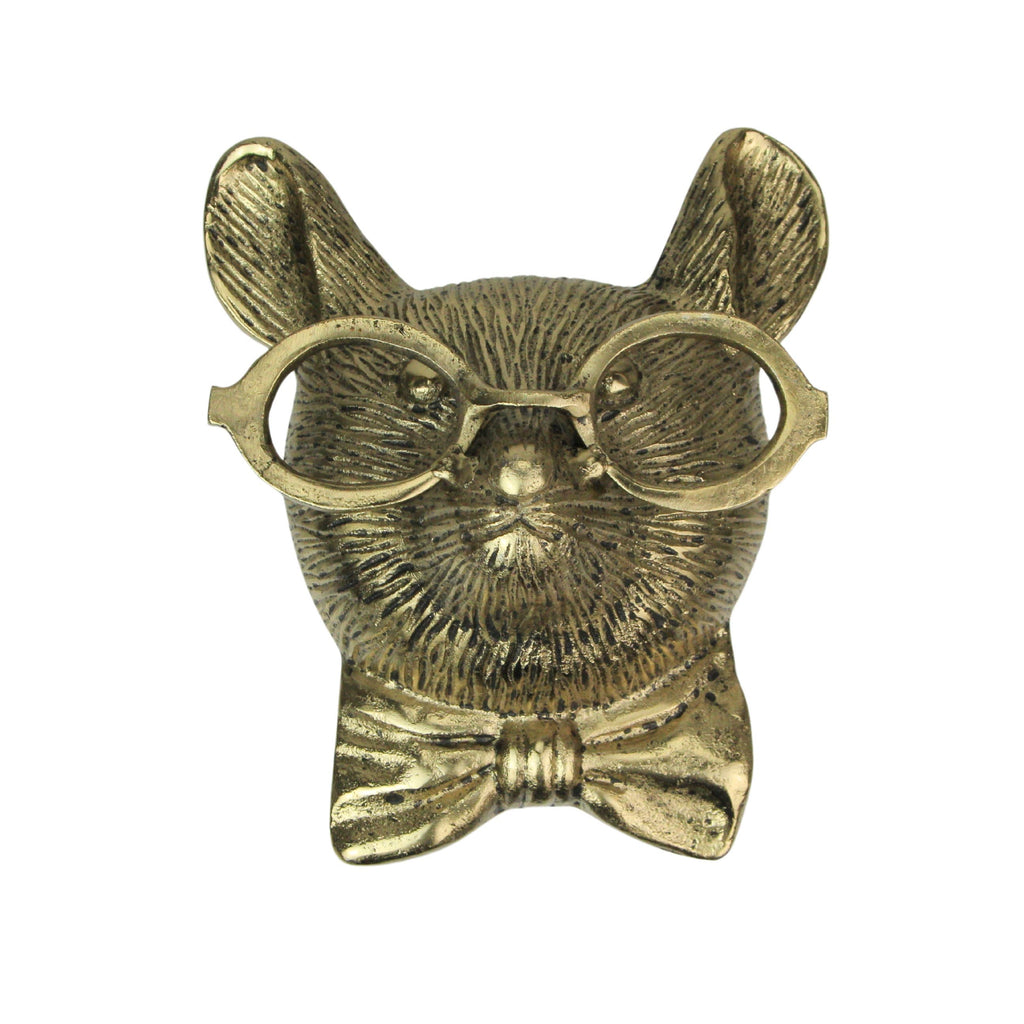 Gold Mouse Head Wall Hanging with Spectacles – 8.5" High