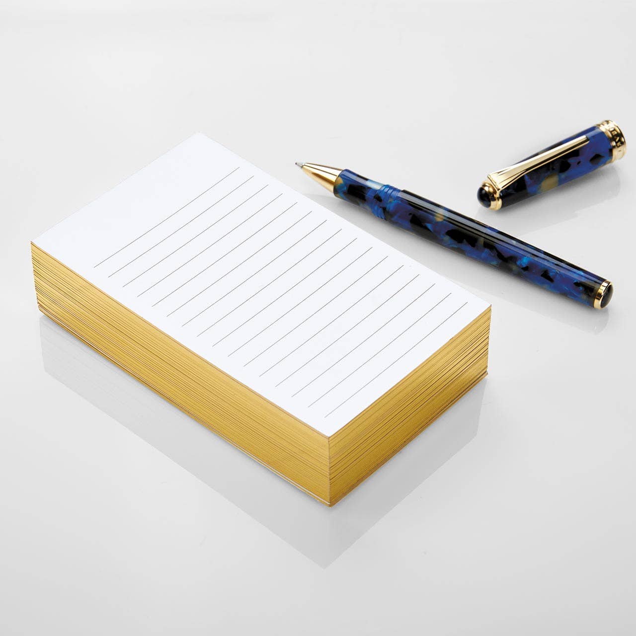 Luxe 3 x 5 Ruled Note Cards (set of 100): Gold