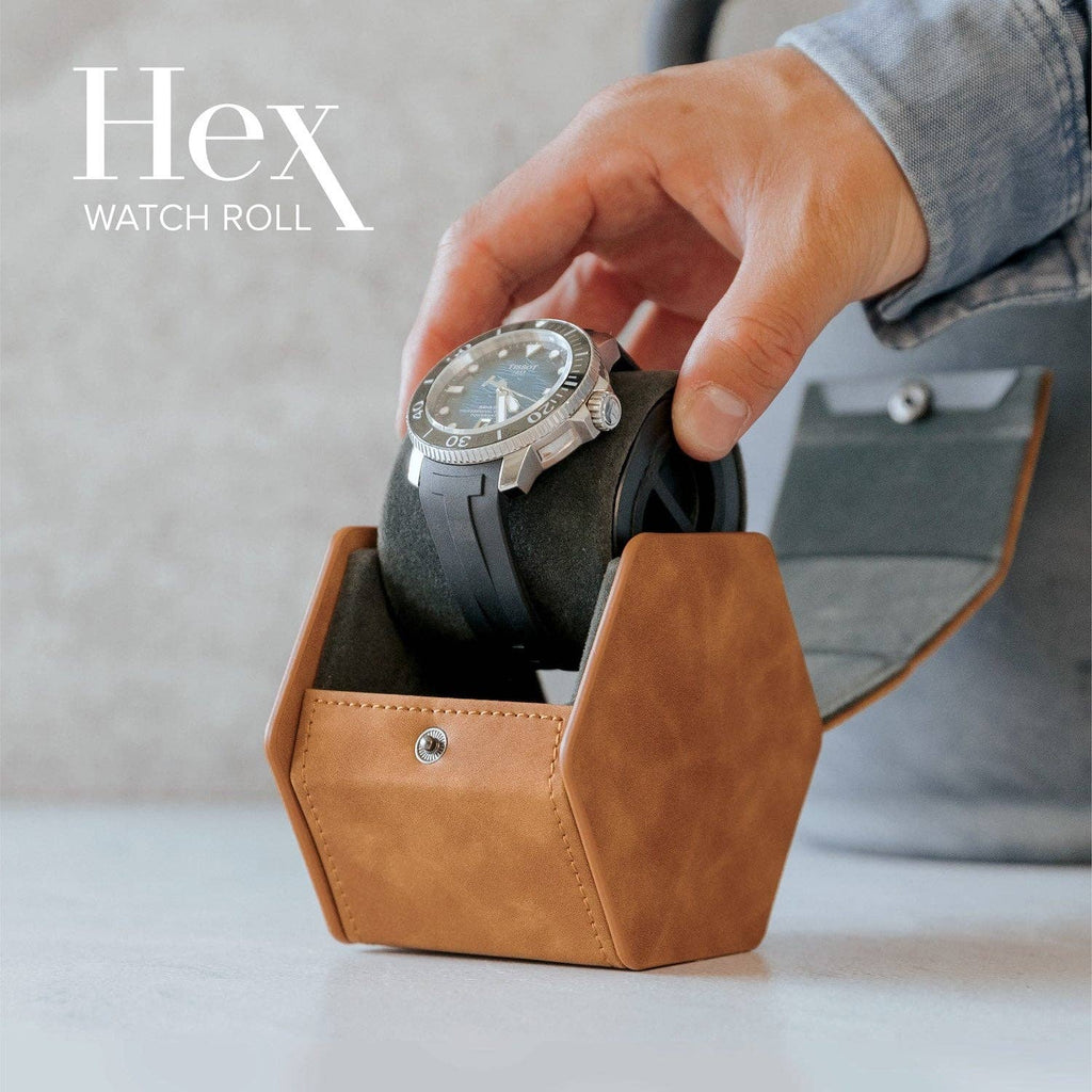 1-Slot Travel Watch Roll - Brown