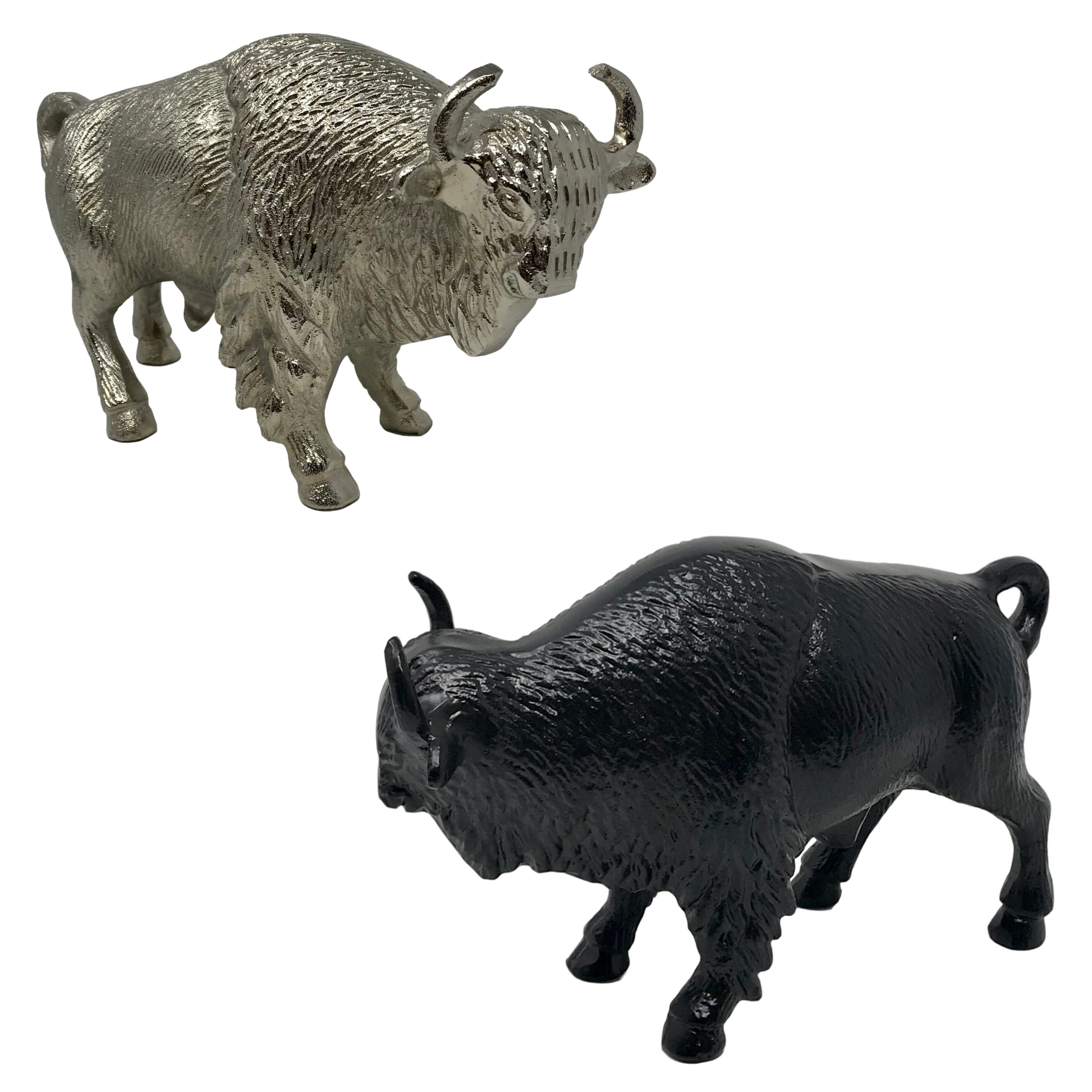 Cast Aluminum Buffalo Table Figure- Coffee Bean
