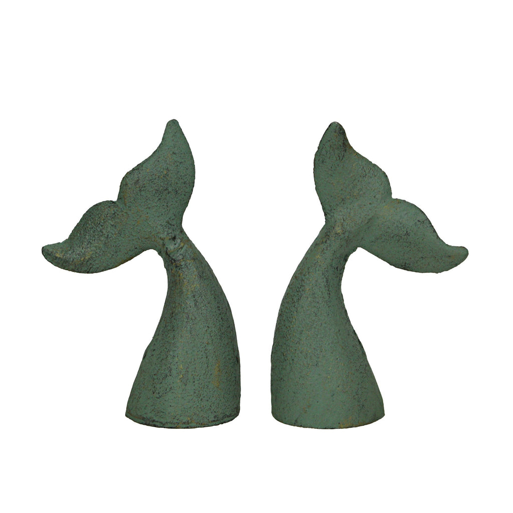 Cast Iron Whale Tail Bookends Set of 2