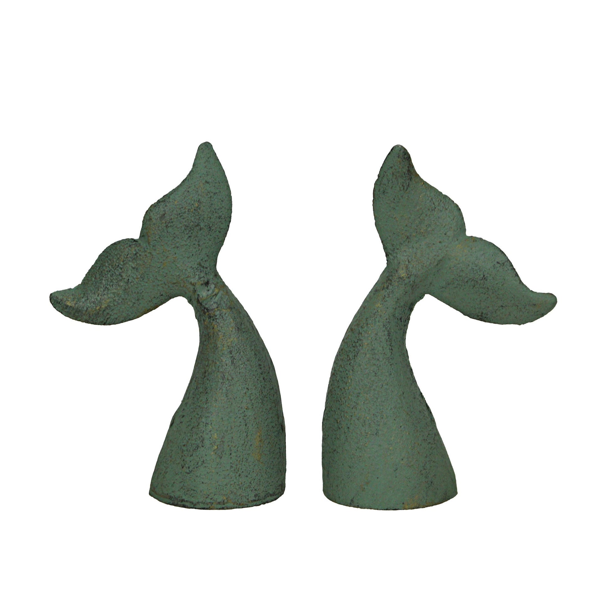 Cast Iron Whale Tail Bookends Set of 2