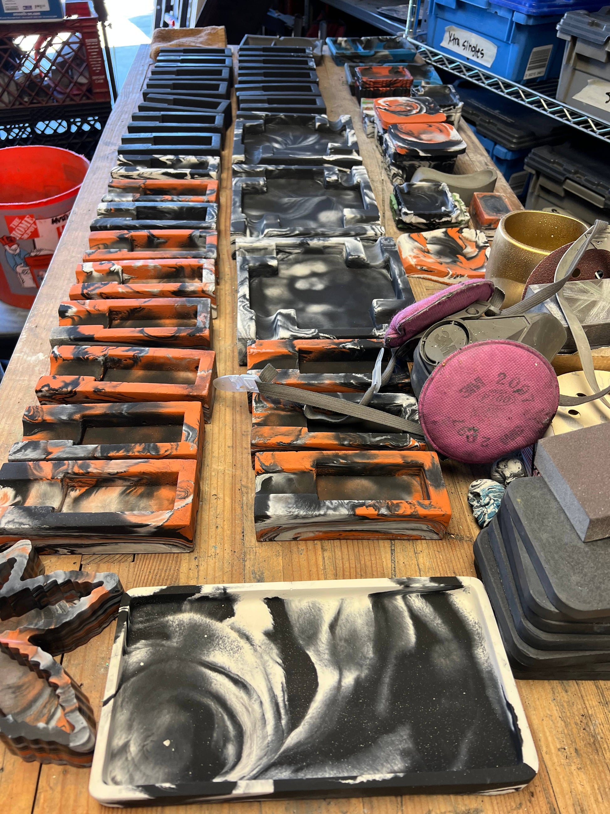 Concrete Cigar Ashtray Stand Holder Rest: Solid grey