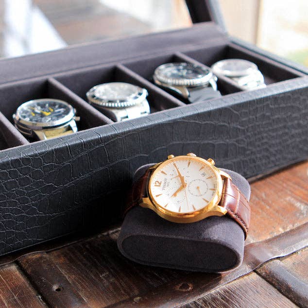 Crocodile Black Watch Box for the Discerning Collector