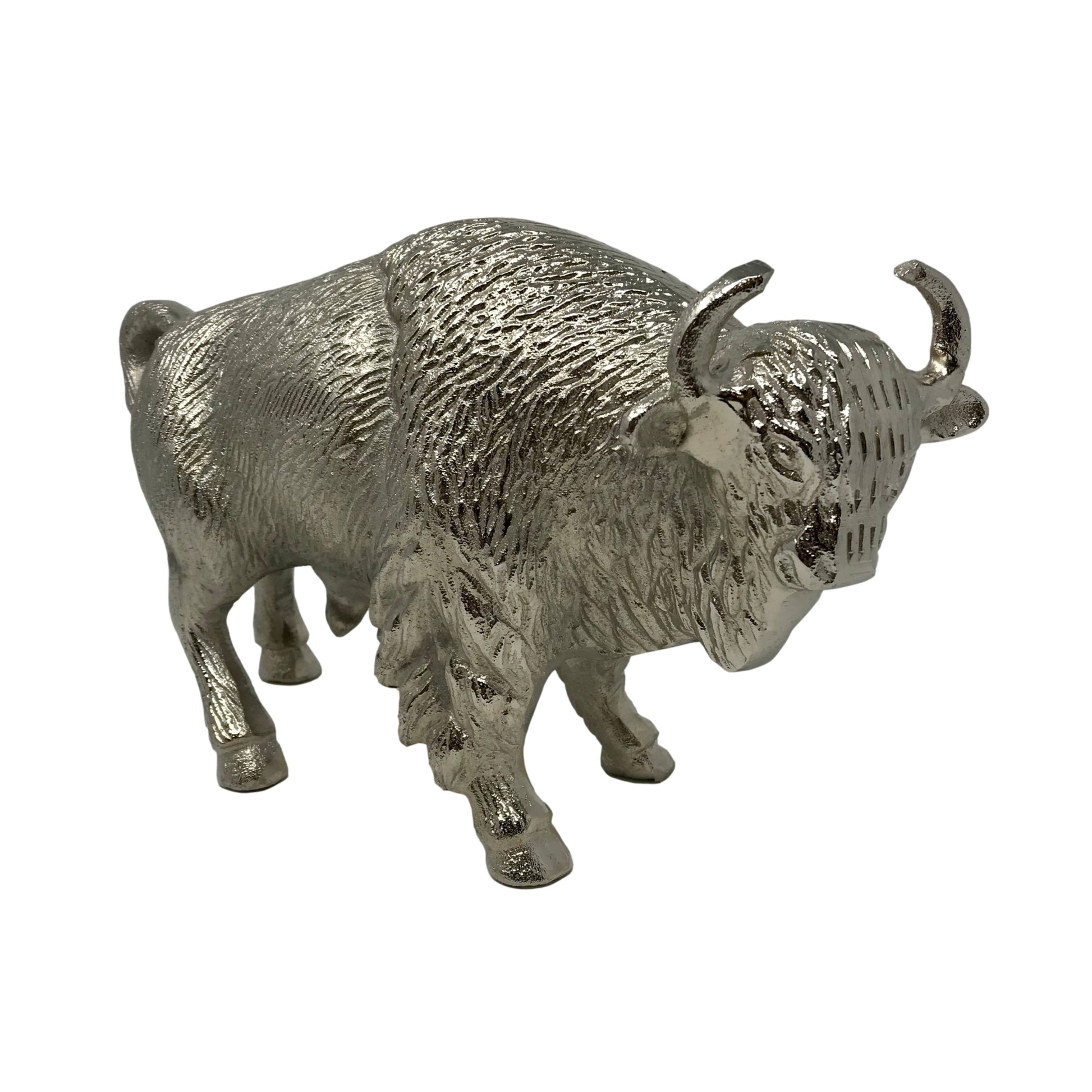 Cast Aluminum Buffalo Table Figure- Coffee Bean
